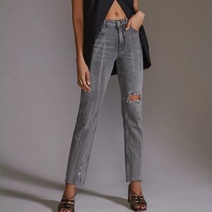 NWT Anthropologie Pilcro High-Rise Vintage Straight Jeans Gray